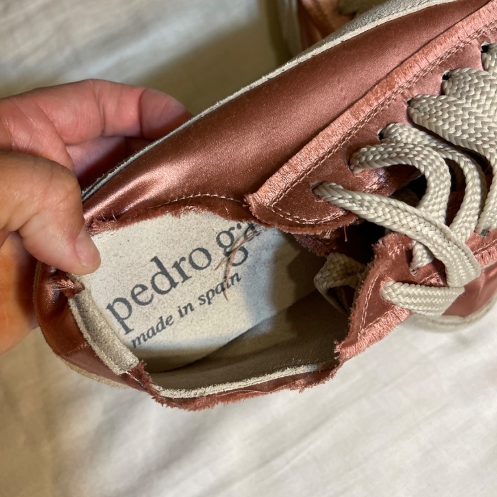 Rose Satin Sneakers suede lining - Picture 6 of 12